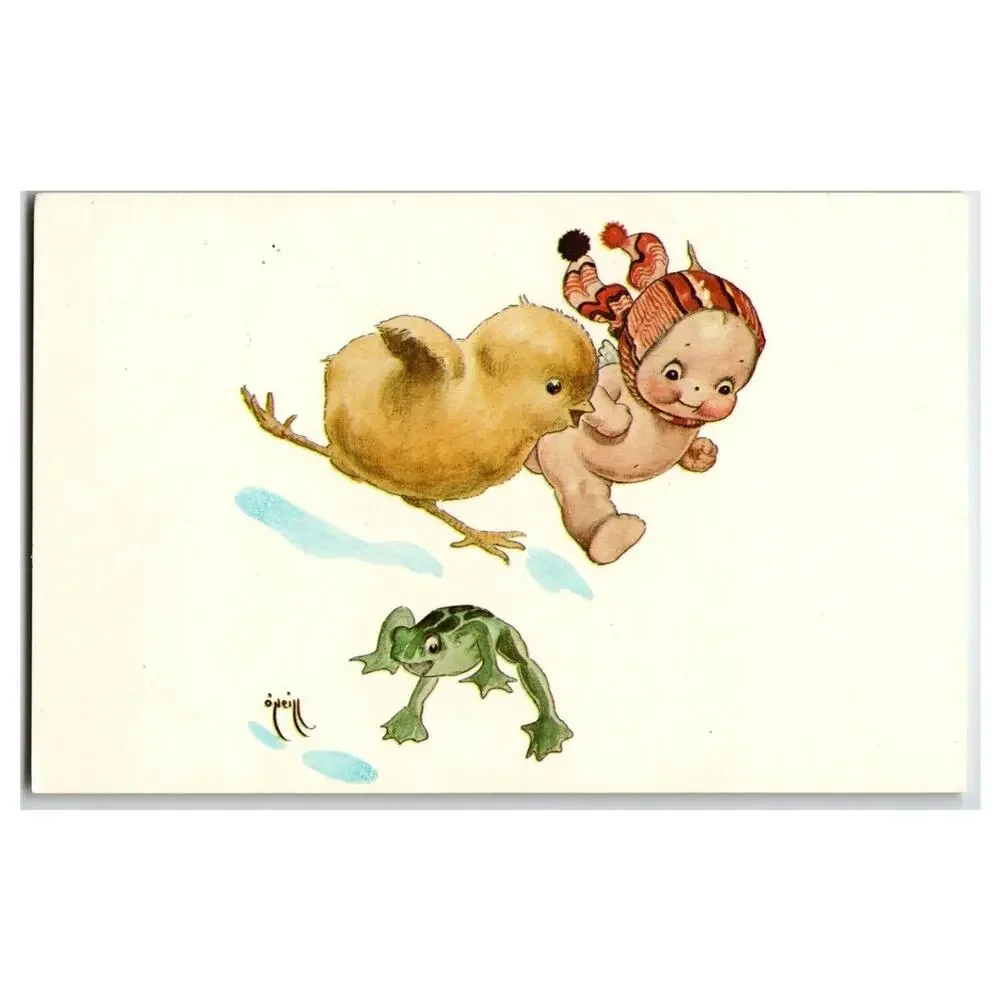 Vintage Kewpie Postcard Lot of 5 Rose O'Neill Winter, Mermaid, Chicks, Easter